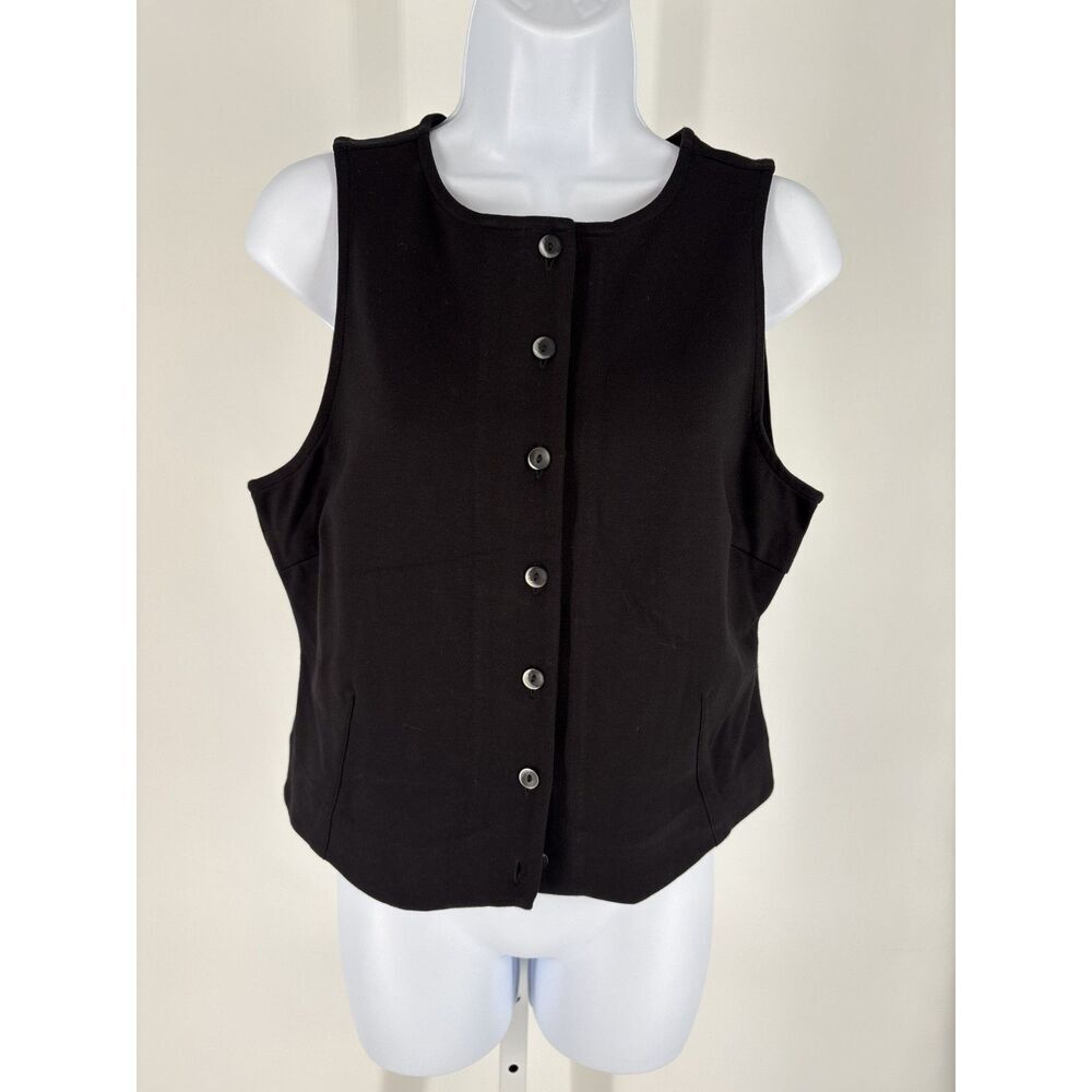 NWTs Madewell Black Button Front Sleeveless Vest Top
